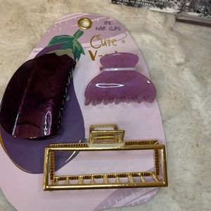 New Eggplant hair clips